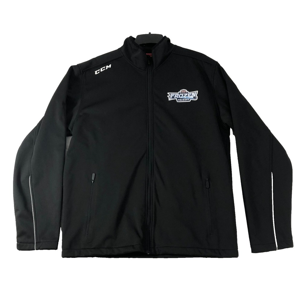 CCM Jacket Men's XL Black Hockey Frozen Faceoff 2017 NCHC Logo‎ Full Zip Coat